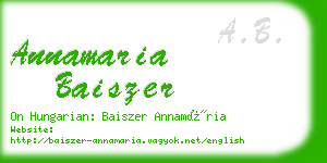 annamaria baiszer business card